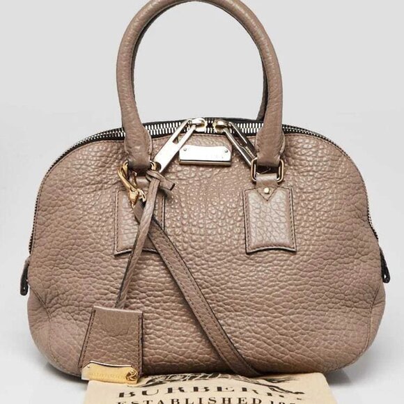 Burberry Grey Grain Leather Small Orchard Satchel Bag - Picture 1 of 12